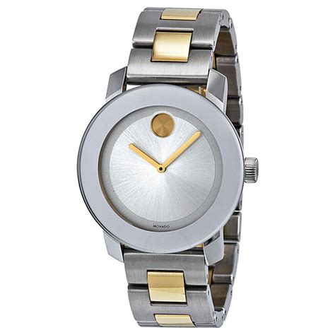 movado bold silver stainless steel men's watch open box|movado 1881 ladies quartz watch.